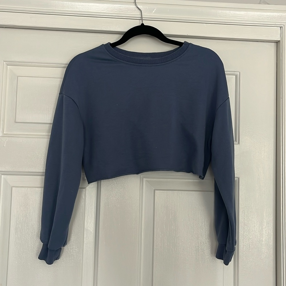Muted Blue Cropped Shein Crewneck Size Small